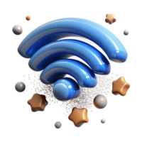 serene classic Shiny Wireless Signal 3D Render of Network Connection authentic png