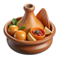 stunning abstract Clay Pot with Fruits and Berries A 3D Render authentic png