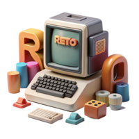 extraordinary rustic Retro Computer Desktop Digital Nostalgia high quality png