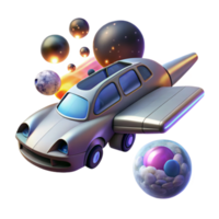 elegant rustic Cosmic Car A Futuristic Flight Through Space authentic png
