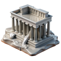 Melting Temple 3D Render of Classical Architecture png