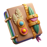 Enchanted Journal 3D Render of Fantasy Notebook png