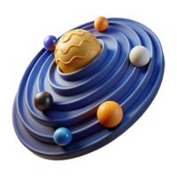 elegant abstract Abstract Planetary System 3D Render of Colorful Orbits high resolution png