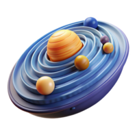 serene rustic Abstract 3D Planetary System Colorful Orbits and Spheres genuine png