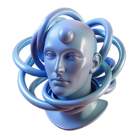 Abstract Head Sculpture Entangled Thoughts png