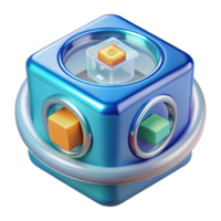 Abstract 3D Cube Design Colorful Geometric Shapes png