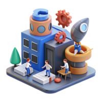 elegant minimalist Teamwork, Innovation, and Startup Success A 3D Rendering 4K png