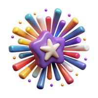 serene abstract Colorful Starburst 3D Render of Festive Design high resolution png