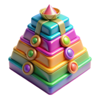 serene rustic Rainbow Stacking Toy Colorful Pyramid Layers authentic png