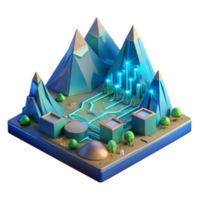 magnificent minimalist Futuristic Mountaintop Data Center Sustainable Tech in a Natural Setting exclusive png