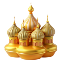 magnificent rustic Golden Domes A 3D Render of a Majestic Architectural Structure high quality png