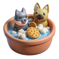 Adorable Puppies Enjoying a Relaxing Bath with Tangyuan png