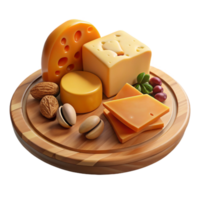 wonderful rustic Cheese and Nuts Platter A Delicious Snack 4K png