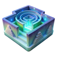 Luminous Maze 3D Puzzle with Steps and Mountains png