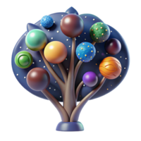 magnificent rustic Colorful Abstract Sphere Tree 3D Render professional png