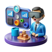 extraordinary artistic Virtual Reality Data Visualization Interactive 3D dashboards high quality png