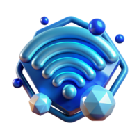 wonderful artistic 3D Wifi Symbol Network Connection Icon 4K png