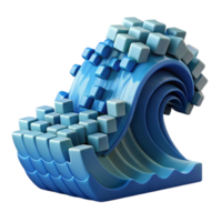 extraordinary rustic Data Wave Cubes Flowing in an Ocean Current professional png