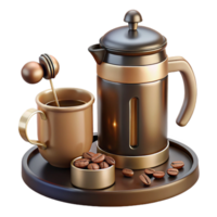 elegant artistic French Press Coffee Brewing Guide Cozy Setup authentic png