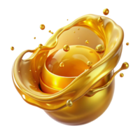 extraordinary artistic Golden Liquid Sphere Splash Abstract 3D Render high resolution png