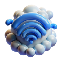 wonderful abstract Wireless Network Connectivity Cloud Computing 3D Icon 4K png