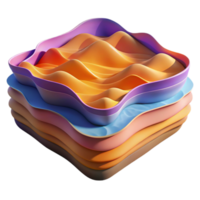 elegant abstract Abstract Layered Waves Colorful 3D Render high resolution png