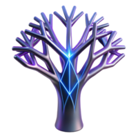 Abstract Glowing Tree Digital Art, 3D Render png