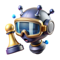 beautiful traditional AI Robot Plays Chess Strategic Game Simulation professional png