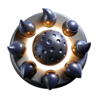 Abstract 3D Sphere with Spiked Ring png