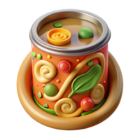stunning abstract Cartoon Soup Can Colorful 3D Render authentic png