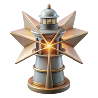 stunning abstract Luminous Star Lighthouse Guiding Light 3D Render authentic png