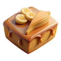 serene minimalist Caramel Cake with Banana Slices high resolution png
