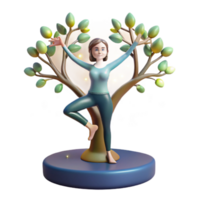 Yoga Tree Pose Mindfulness, Balance, and Serenity png