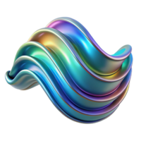 Abstract Iridescent Wave 3D Render of Flowing, Colorful Form png