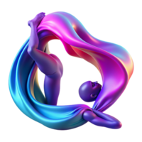 wonderful abstract Abstract Figure in Flowing Fabric 3D Render high resolution png