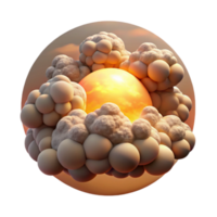 Sphere in Cloudy Sky 3D Abstract Art png