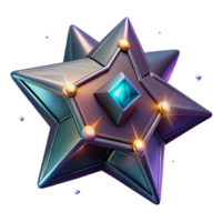 elegant abstract Futuristic Star Gem 3D Render of Sci-Fi Object high quality png