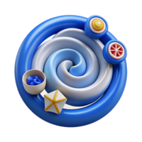 dramatic abstract Abstract Blue Swirl Design with Geometric Shapes original png