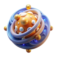 impressive abstract Abstract 3D Orb Swirling Design with Orange and Blue authentic png