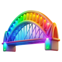 Rainbow Bridge Illuminated Arch, Night Lights, Festive Design png