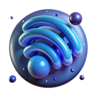 stunning classic 3D Wifi Symbol Abstract Wireless Network Design high resolution png