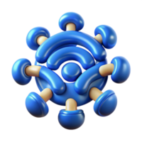 beautiful rustic Abstract Wifi Symbol 3D Render of Network Connection professional png