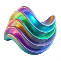 dramático vintage abstrato arco Iris ondas 3d render do colorida, brilhante, curvar listras autêntico png
