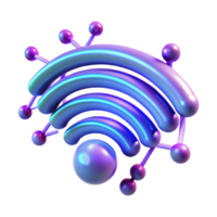 vibrant creative Wireless Network Connection 3D Render of a Wifi Signal exclusive png