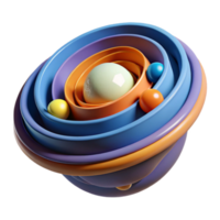 extraordinary minimalist Abstract 3D Colorful Sphere with Nested Circles premium png