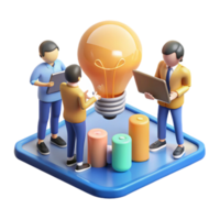 vibrant modern Teamwork, Innovation, and Data-Driven Growth high quality png