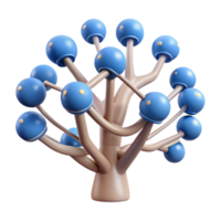 vibrant modern Abstract 3D Network Tree Nodes, Branches, Connections, Structure, System 4K png
