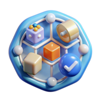 beautiful traditional 3D Cube Network Data Integration Verification high resolution png