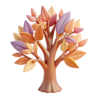 beautiful artistic Autumn Tree 3D Render of Colorful Fall Foliage authentic png