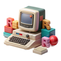 Retro Computer System 80s Computing Nostalgia png
